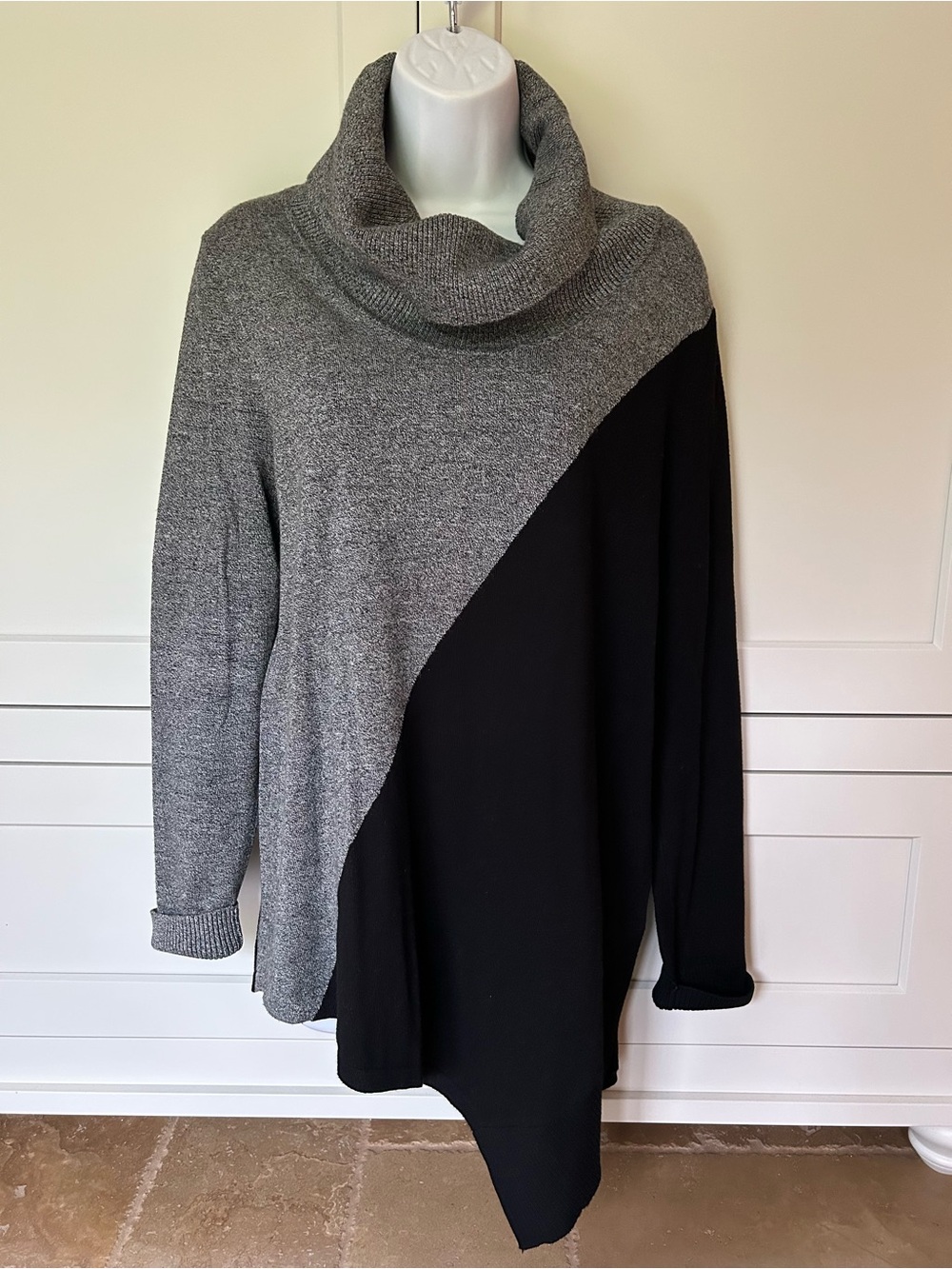Calvin Klein Asymmetrical Cowl Neck Sweater